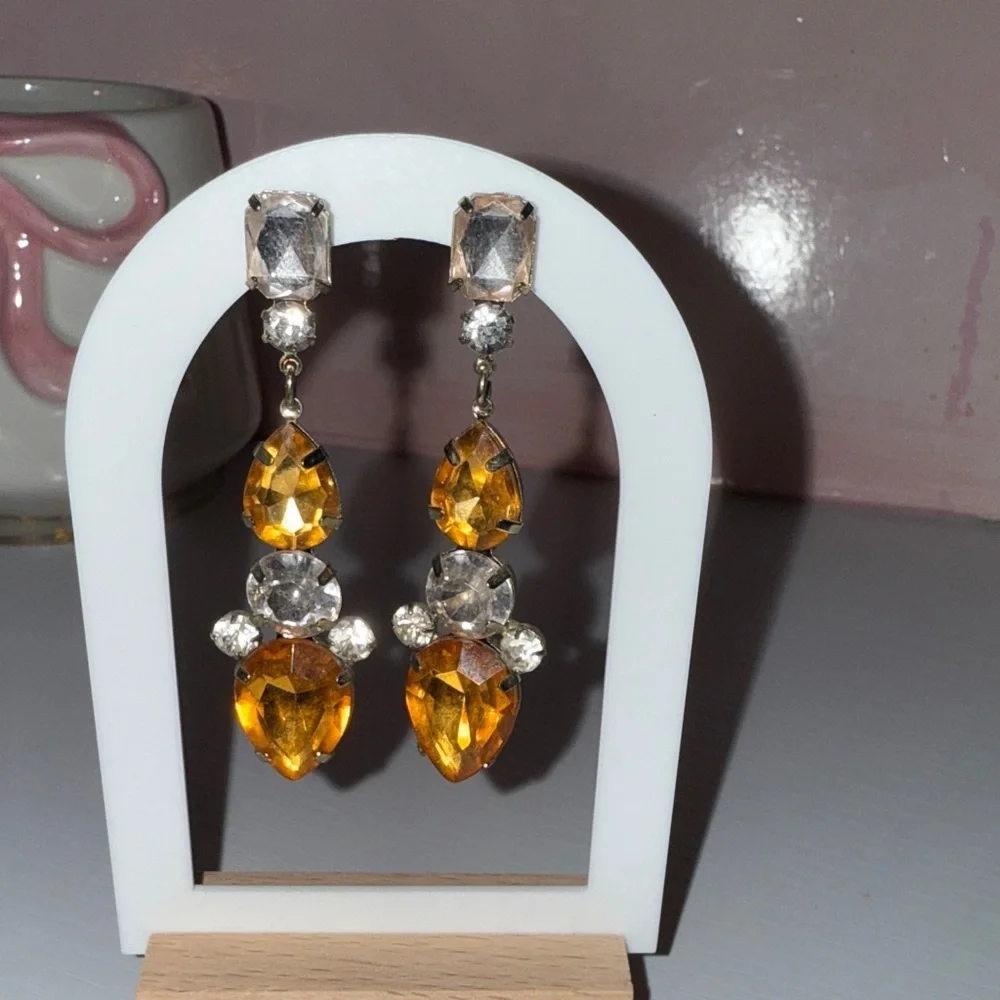 Elegant Gold and Silver Drop Earrings
